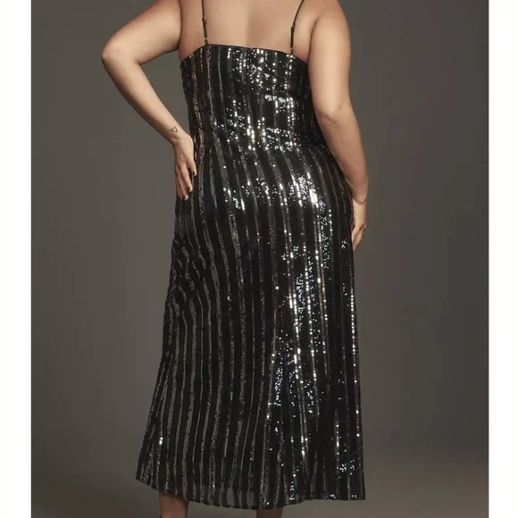 Maeve Sleeveless Sequin Stripe Midi Dress size 2X - Picture 5 of 8